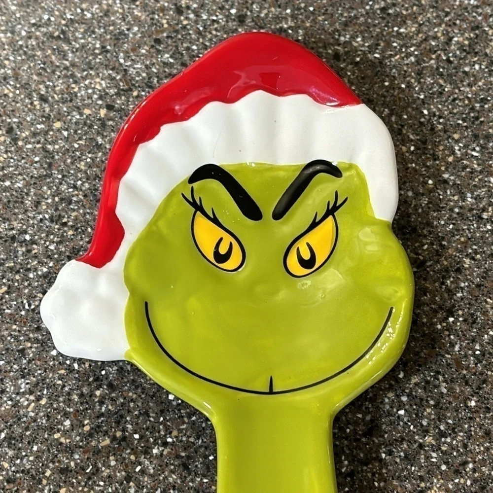 NEW GRINCH IN SANTA HAT CERAMIC CHRISTMAS SPOON REST